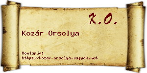 Kozár Orsolya névjegykártya