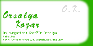 orsolya kozar business card